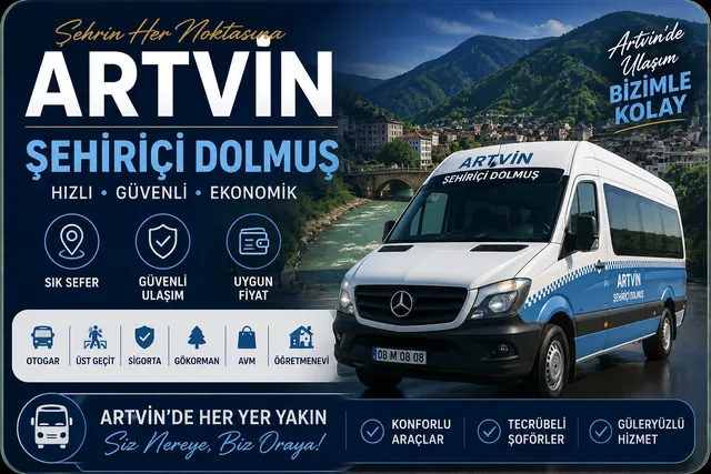 Artvin şehir içi dolmuş durağı - belediye dolmuşu merkez durak