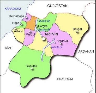 Artvin İl Haritası